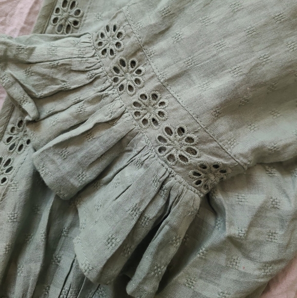 Asos Boho Mini V front and back, long sleeve Size 4 100% cotton eyelet - Picture 8 of 12